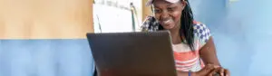 girl in front of a laptop