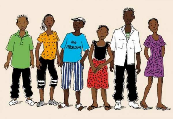 illustration of group of young people