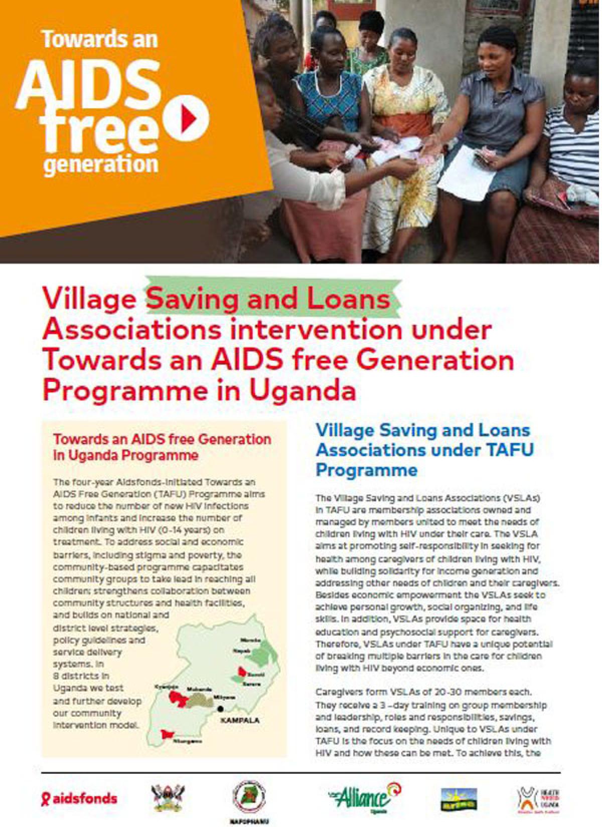 Village Savings and Loan Associations intervention - 2pager - Aidsfonds ...