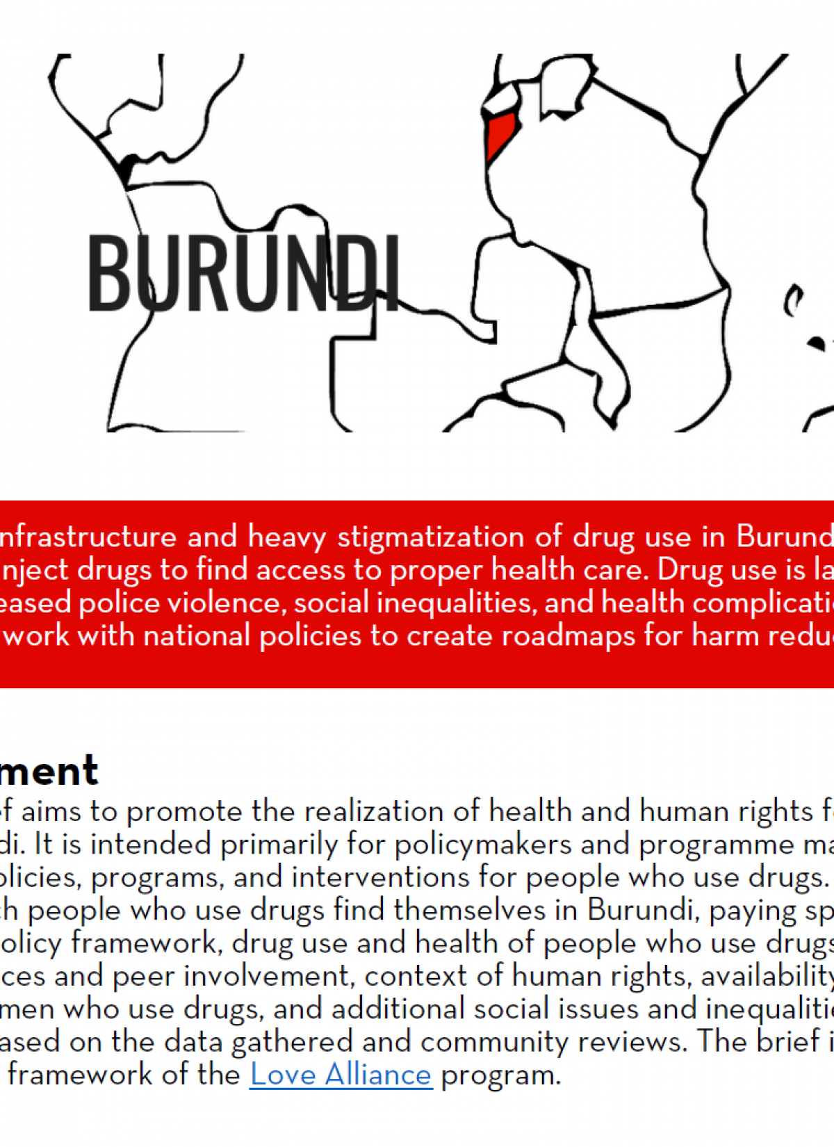 Policy brief on drug policy & harm reduction in Burundi - Aidsfonds |  Ending AIDS Together