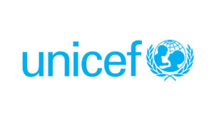 Unicef logo on a white background.